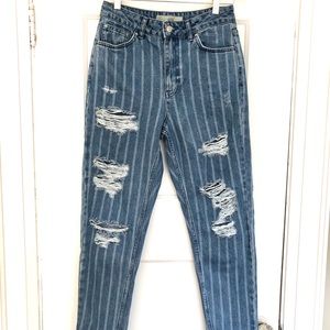 Topshop Moto Mom Distressed Jeans. Size 28